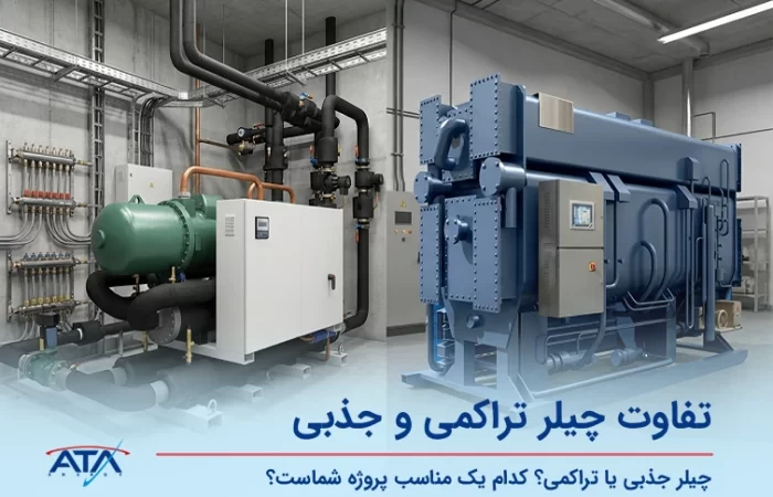 مقایسه چیلر تراکمی و چیلر جذبی از لحاظ بدنه و تجهیزات در موتورخانه