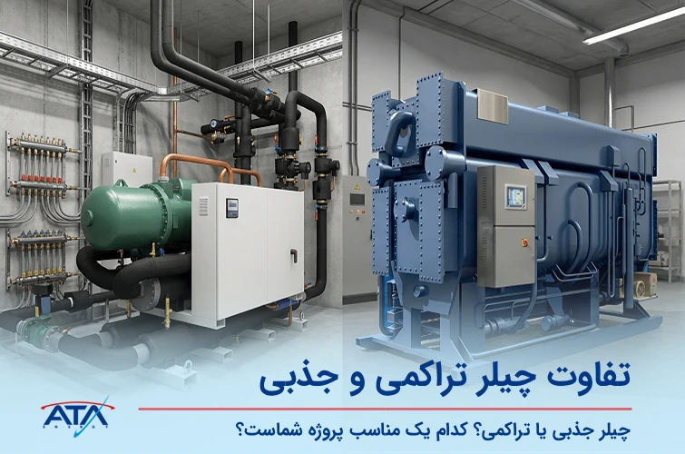مقایسه چیلر تراکمی و چیلر جذبی از لحاظ بدنه و تجهیزات در موتورخانه