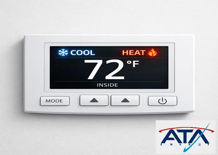 ترموستات دیجیتال لمسی با نمایش فعال بودن همزمان سرمایش و گرمایش در فن‌کویل چهار لوله‌ای